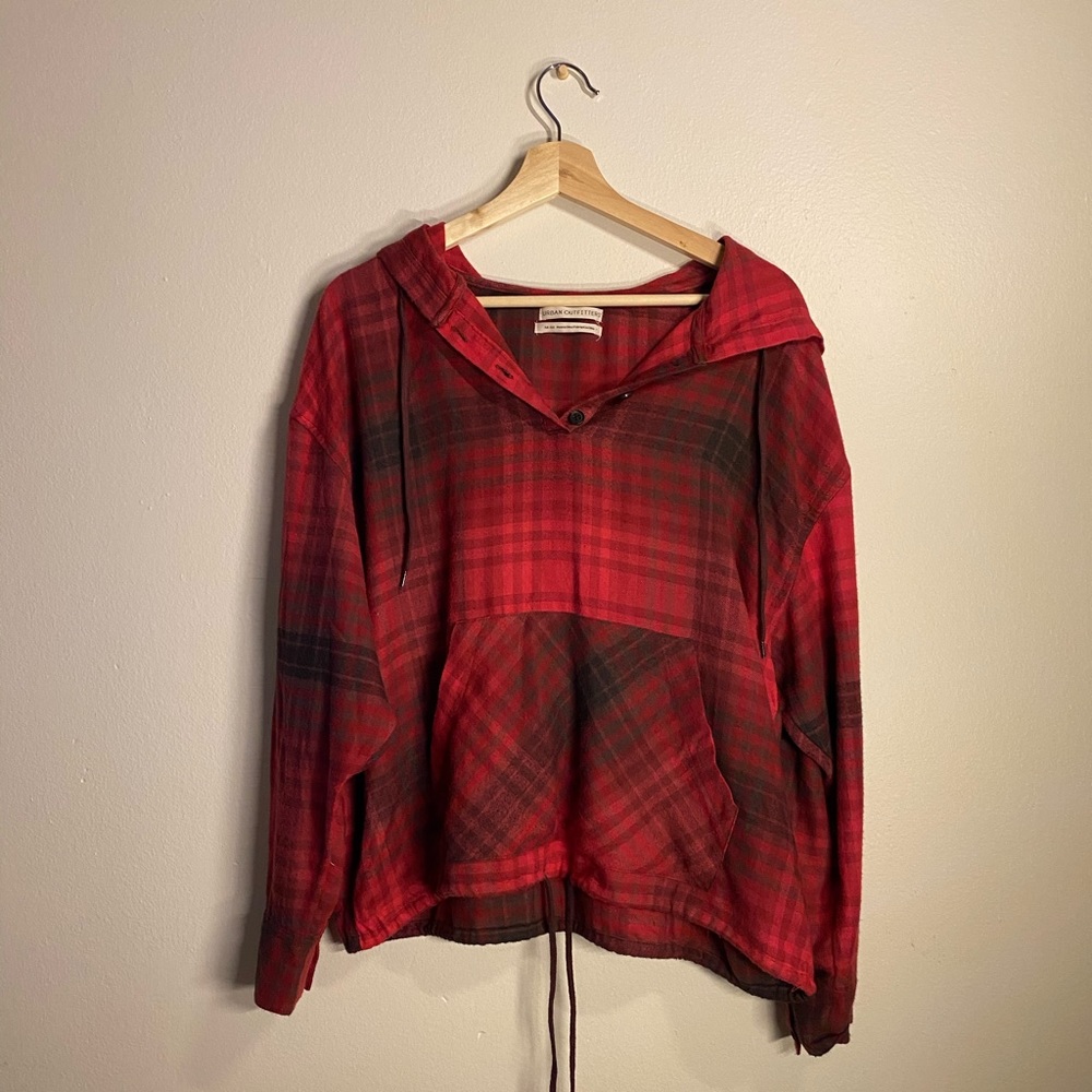 UO Plaid Drawstring Hoodie